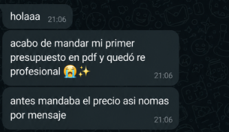 Conversación real con una clienta
