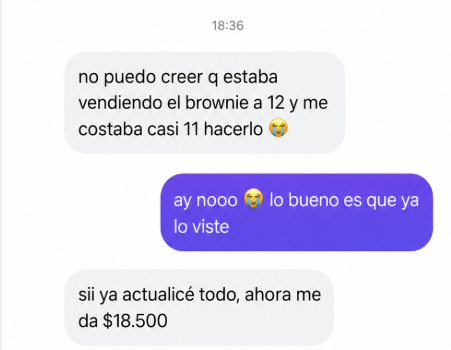 Conversación real con una clienta